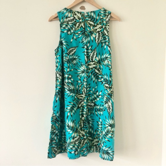C&C California 100% Linen Palm Print Shift Pullover Sleeveless Dress Size Medium - Picture 8 of 8